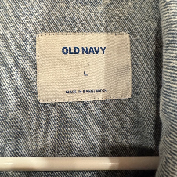 NWT Old Navy "US Flag" Jean Denim Jacket Medium Wash 100% Cotton Size Large - Picture 7 of 16